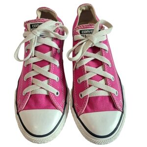 Converse All Star Youth Low Top Pink Sneakers Shoes Size 3